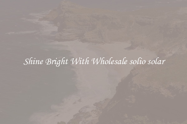 Shine Bright With Wholesale solio solar