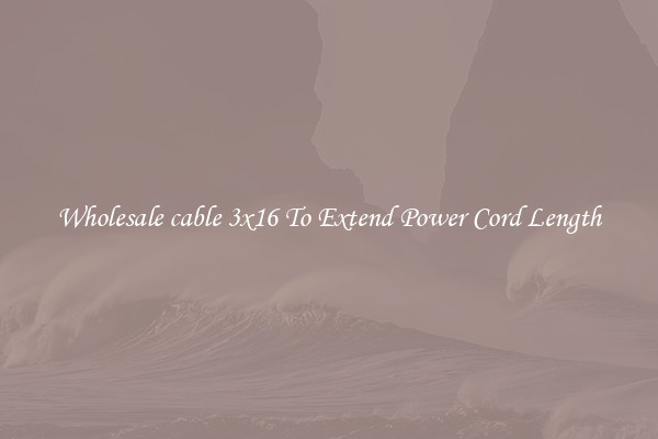 Wholesale cable 3x16 To Extend Power Cord Length