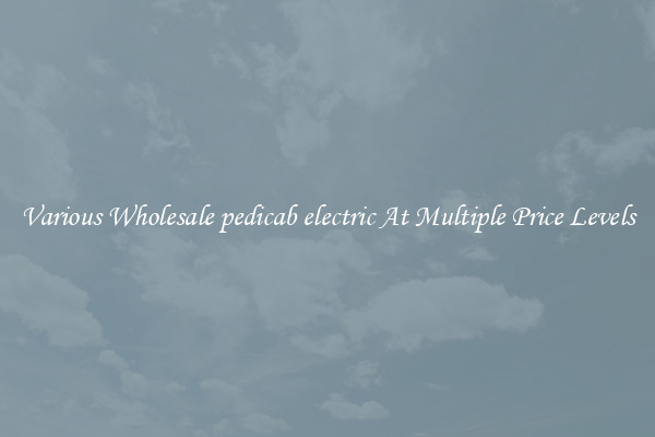 Various Wholesale pedicab electric At Multiple Price Levels