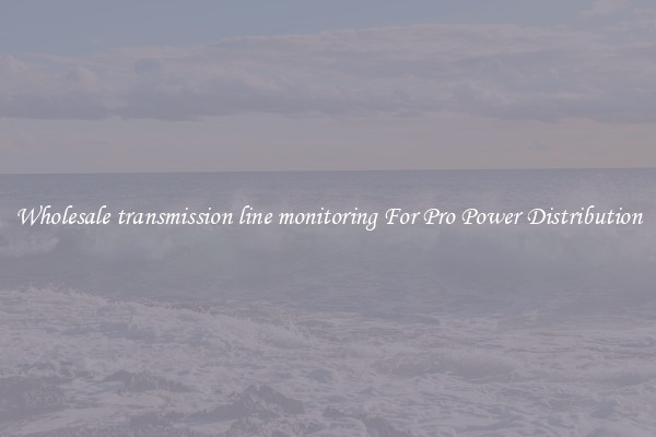 Wholesale transmission line monitoring For Pro Power Distribution