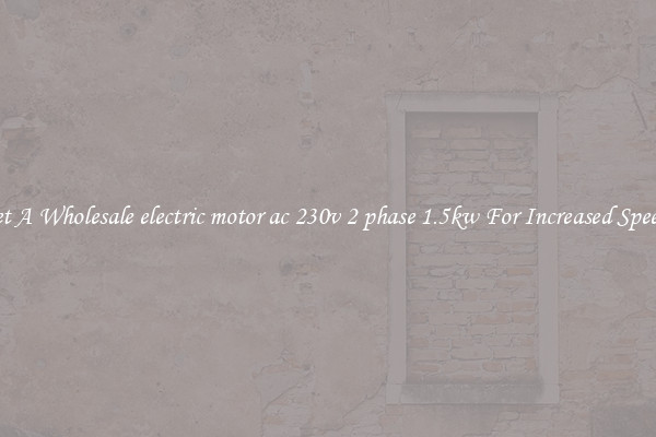 Get A Wholesale electric motor ac 230v 2 phase 1.5kw For Increased Speeds