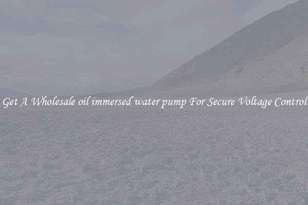 Get A Wholesale oil immersed water pump For Secure Voltage Control