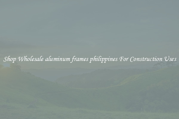 Shop Wholesale aluminum frames philippines For Construction Uses